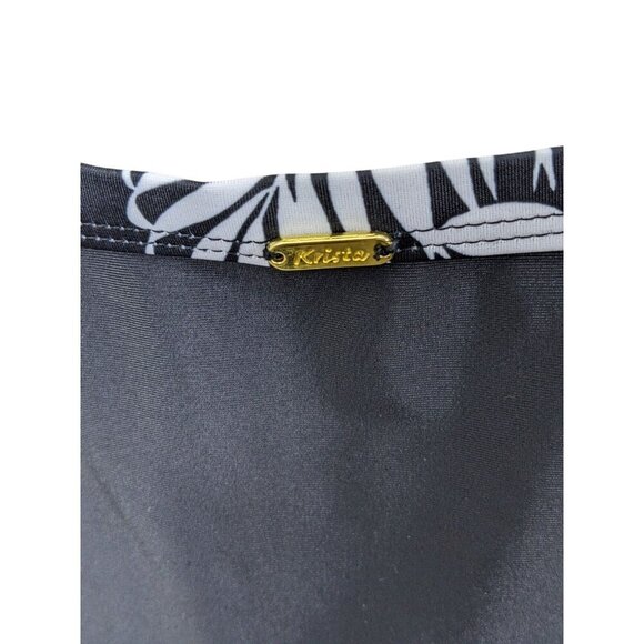 Krista Shape Solution Tankini Top Plus 3X Black White Floral Cruise Vacation - Picture 7 of 8